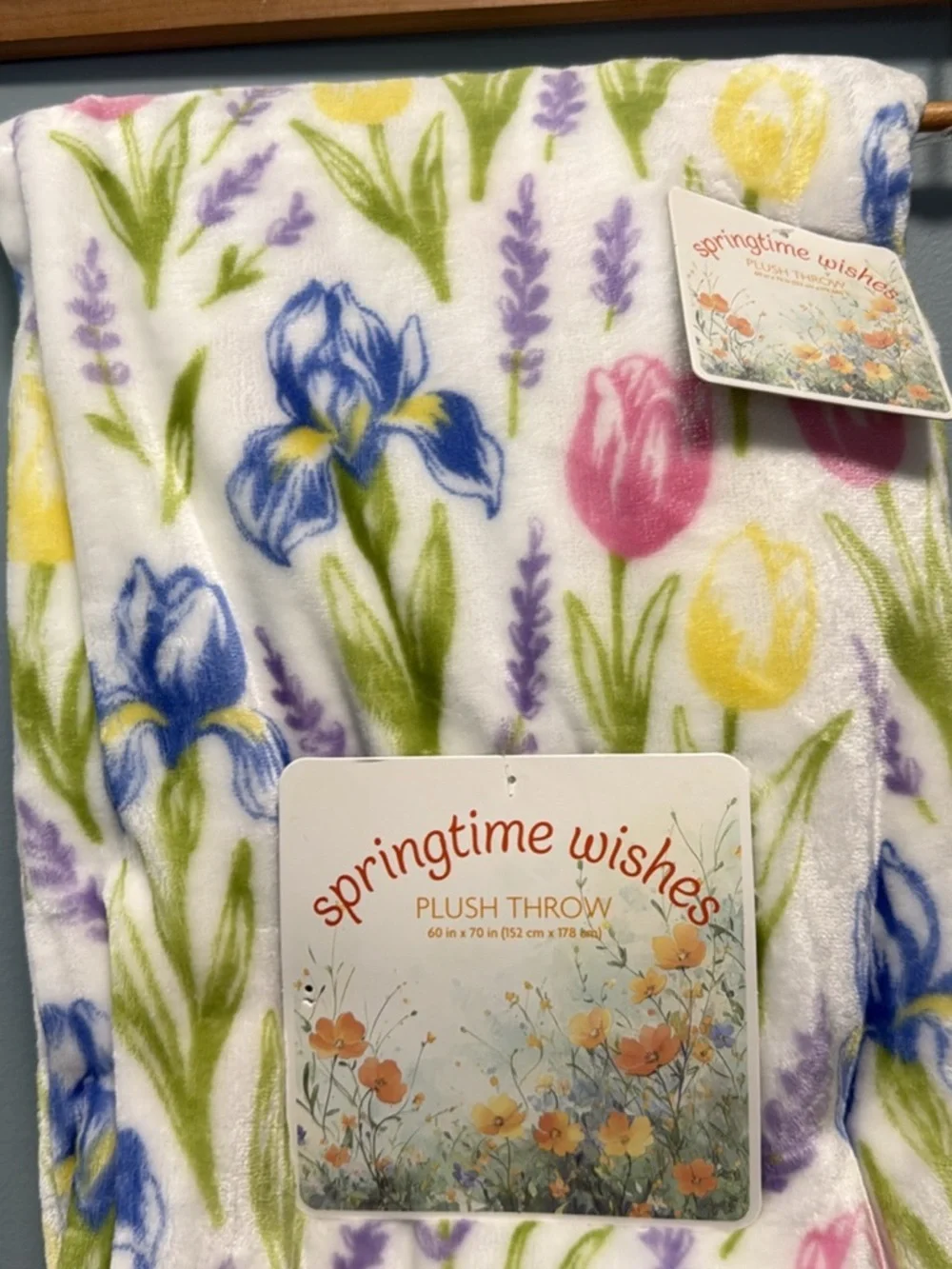 Springtime Wishes Plush Throw - Floral Pastel Bouquet